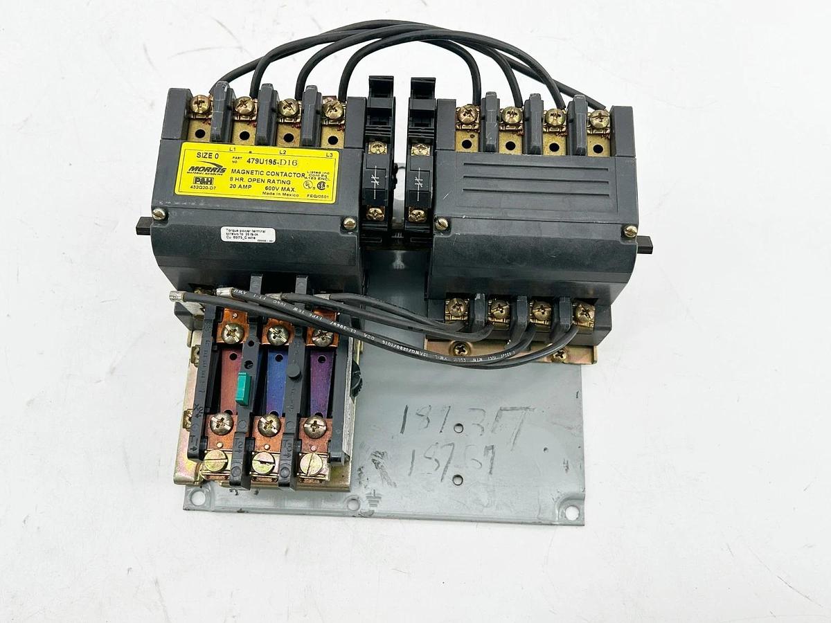 New P&H Morris 479U195-D16 Magnetic Contactor 20A 600V 8HR Open Rating Size 0