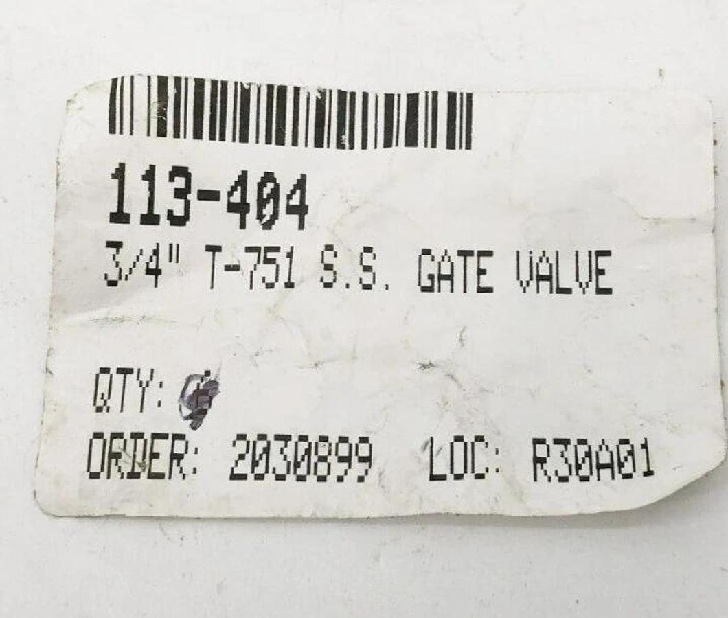 New Legend 113-404 Gate Valve T-751 3/4" CF8M SS 600psi