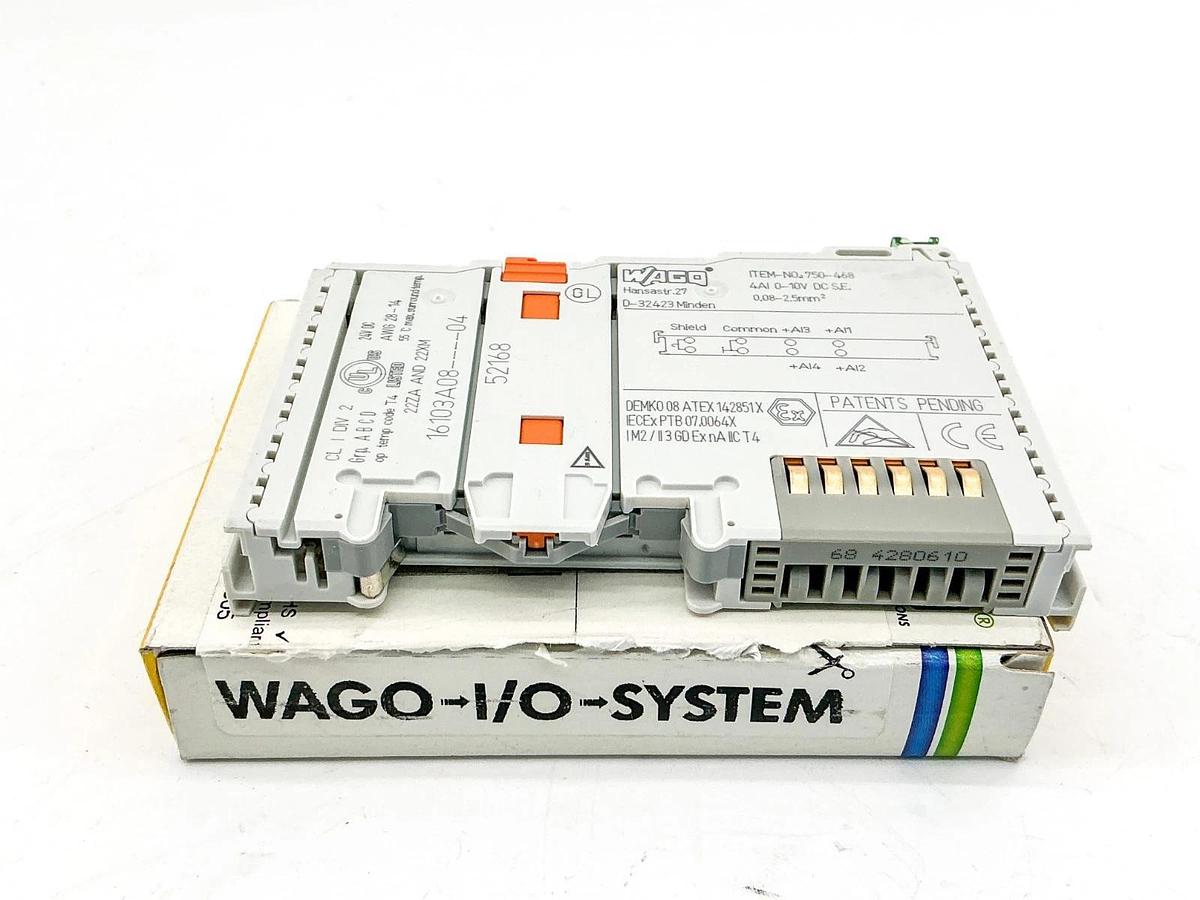 New Wago 750-468 4-Channel Analog Input Module 4AI 0-10VDC 24VDC