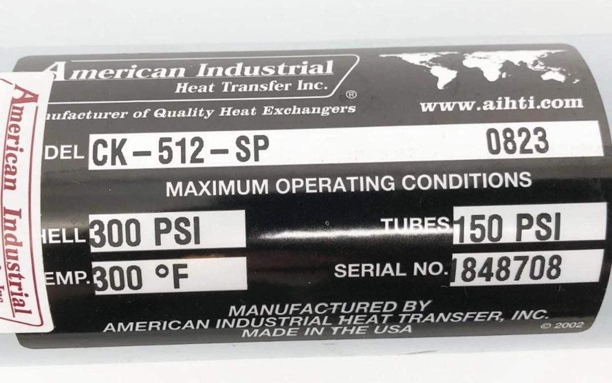 New American Industrial CK-512-SP Heat Exchanger 300psi 0823