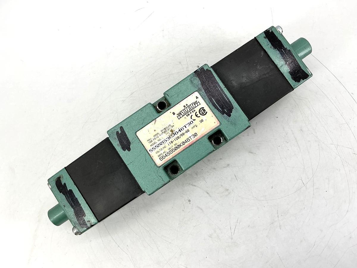 Used Numatics 555SS53CJ046T30 Solenoid Valve 150PSIG-Air 0.30A 110/120V 50/60HZ