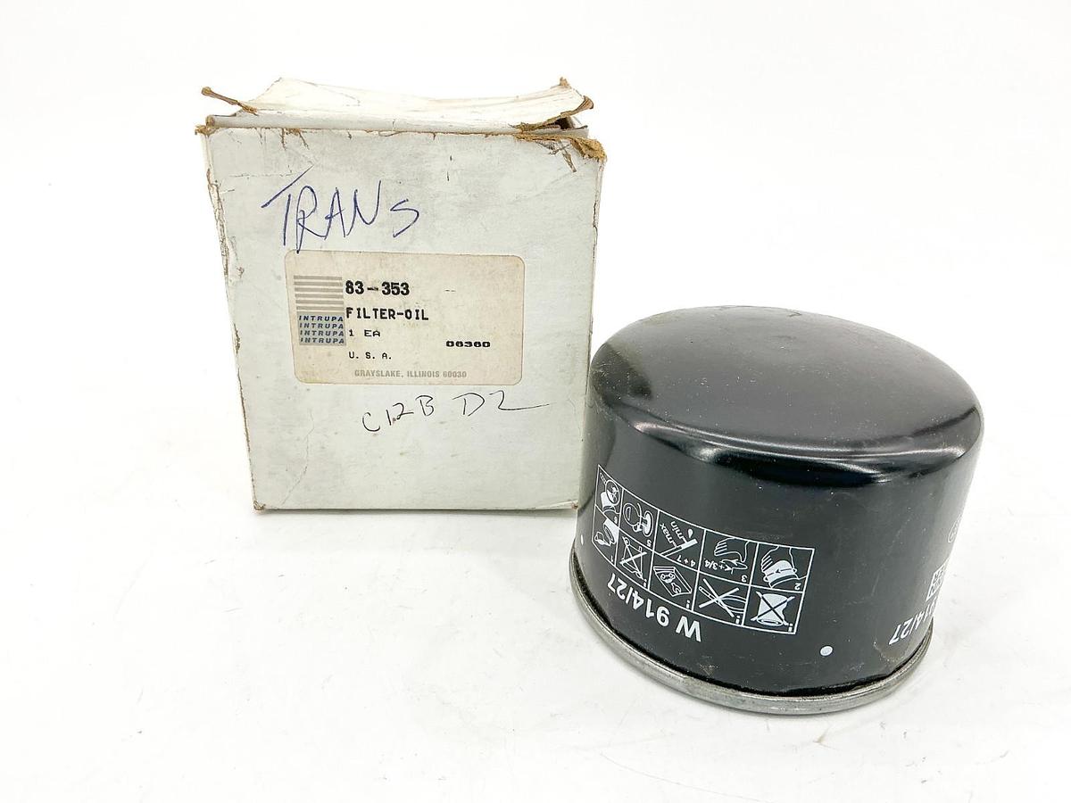 New Intrupa 83-353 Oil Filter W 914/27 3/4X16 Thread