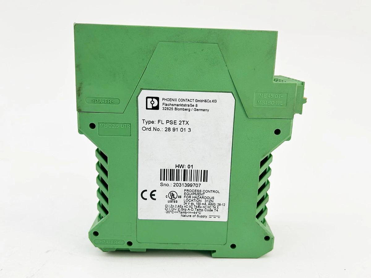 Used Phoenix Controls FL PSE 2TX Ethernet Switch 2 Port 24VDC O POS RJ45 2891013