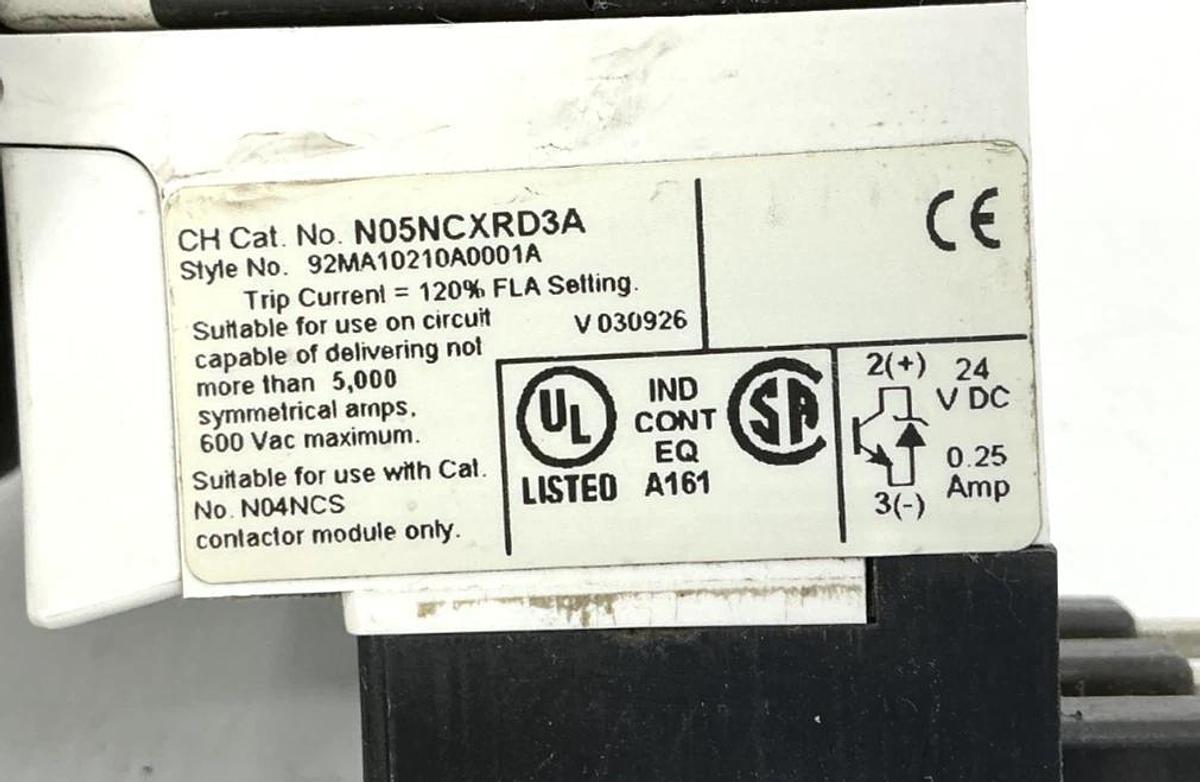 Used Eaton Cutler-Hammer N101CS1D3A Starter 3P 27A SS OVLD N04NCS1X3N N05NCXRD3A