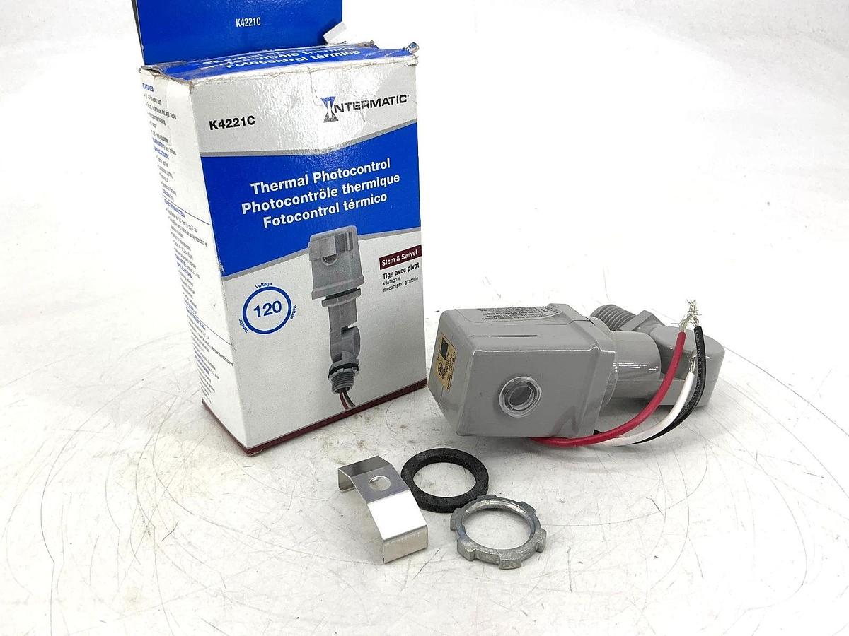 Used New Intermatic K4221C Thermal Photocontrol Sensor Swivel Mount 15A 120V 50/60HZ