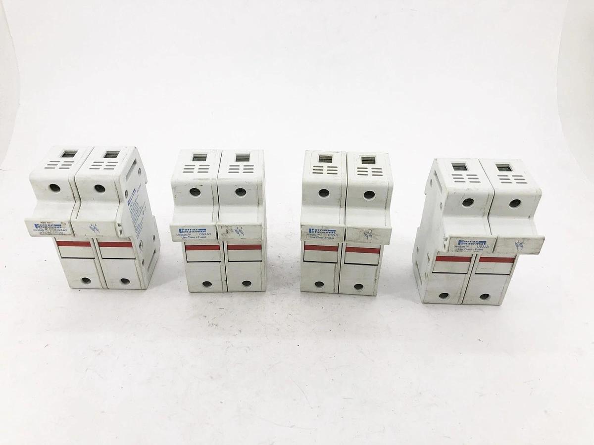 Used Lot of 4 Ferraz Shawmut US3J2I Fuse Holders 600VAC/DC 30A 2P Class J W213942