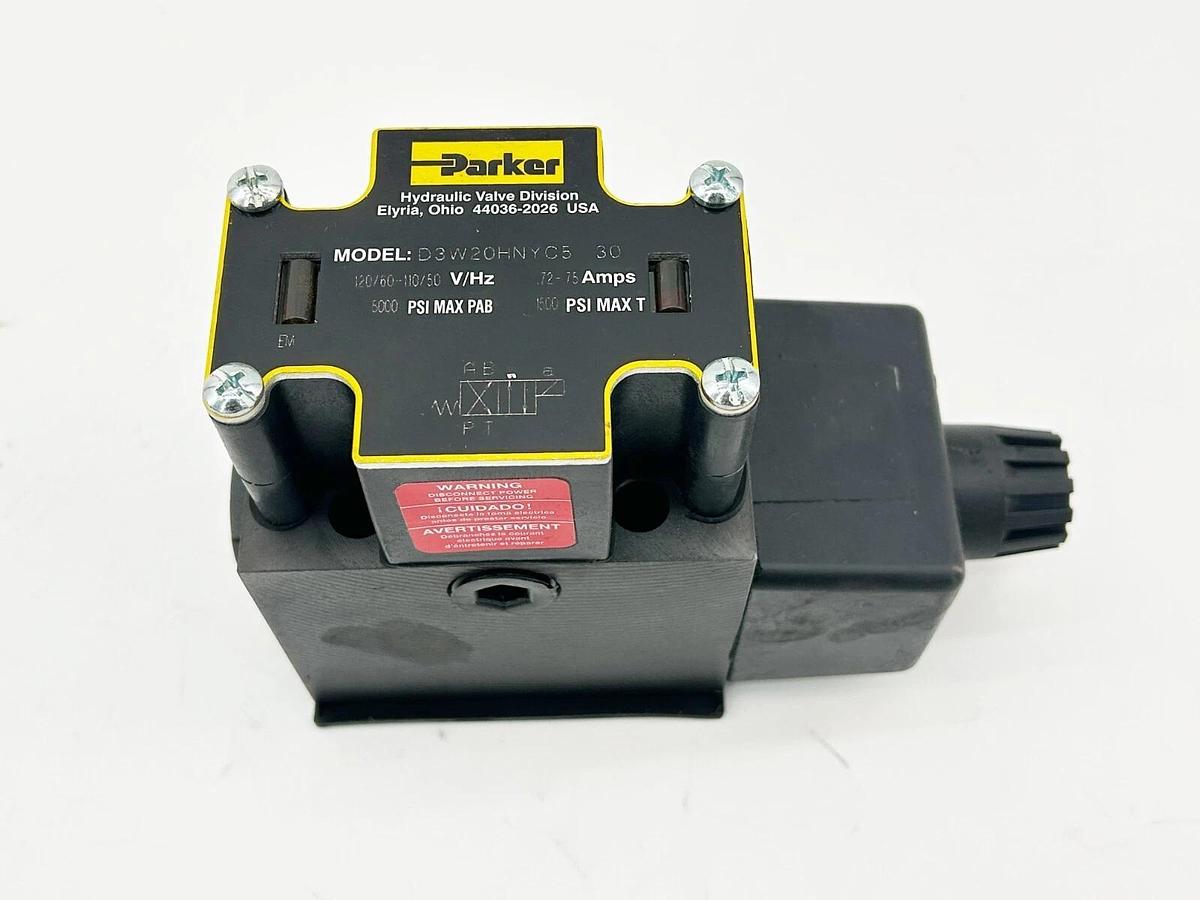 New Parker D3W20HNYC5-30 Directional Control Solenoid Valve 5000PSI 75A 110/120V
