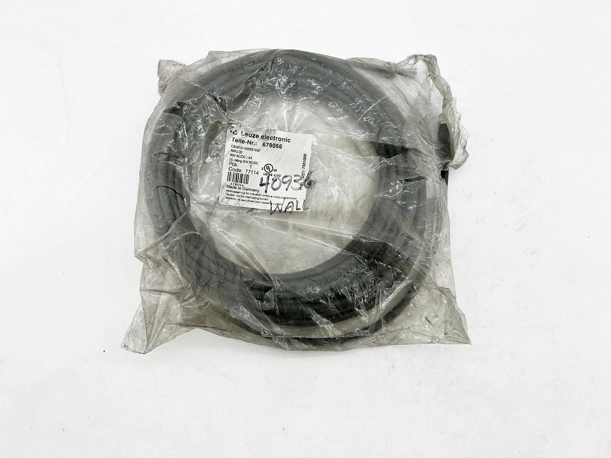New Leuze Electronic CB-M12-10000E-5GF Connecting Cable 678056 60V 4A AWG22