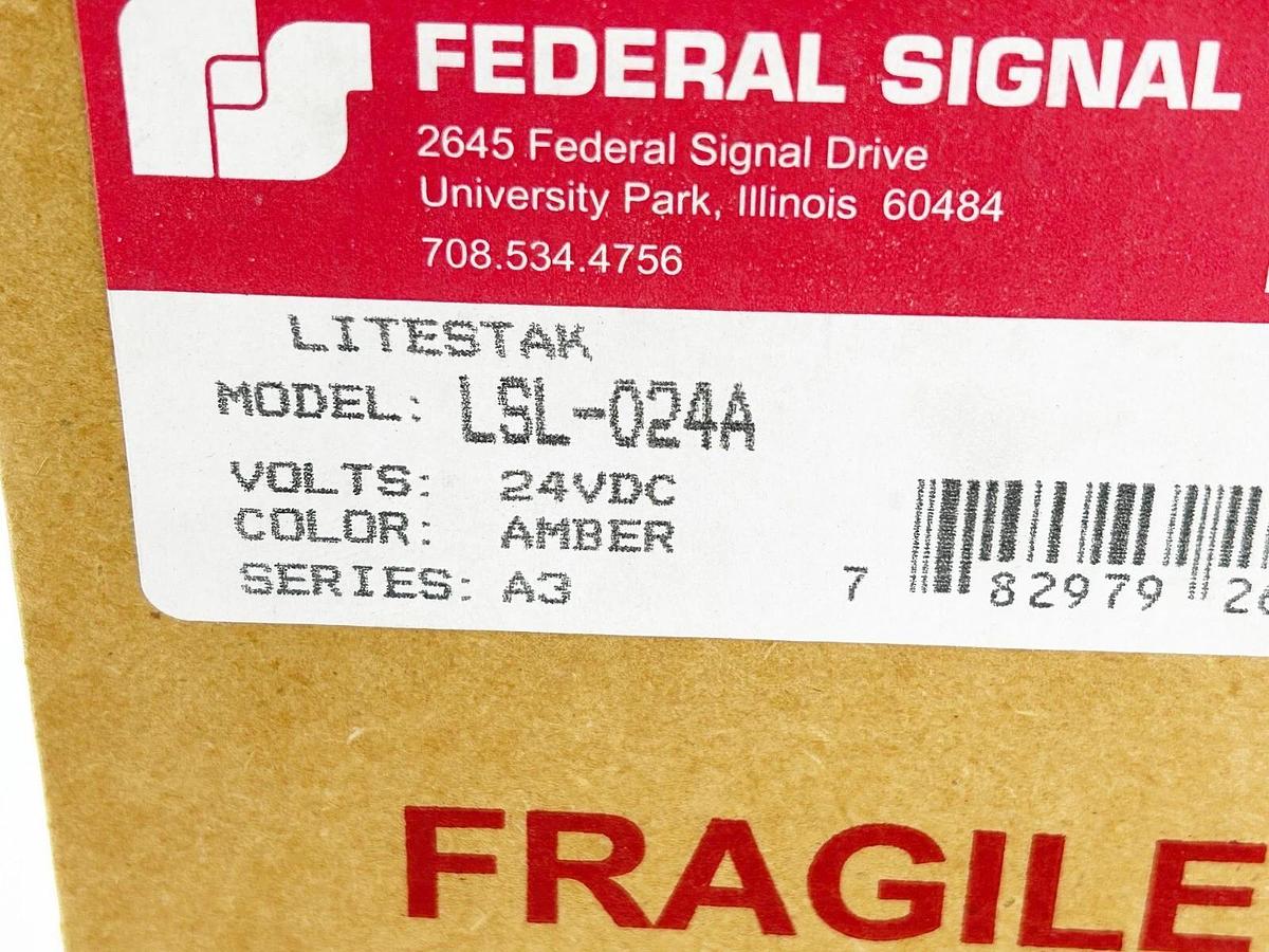 New Federal Signal LSL-024A Litestak 24VDC Amber Series A3