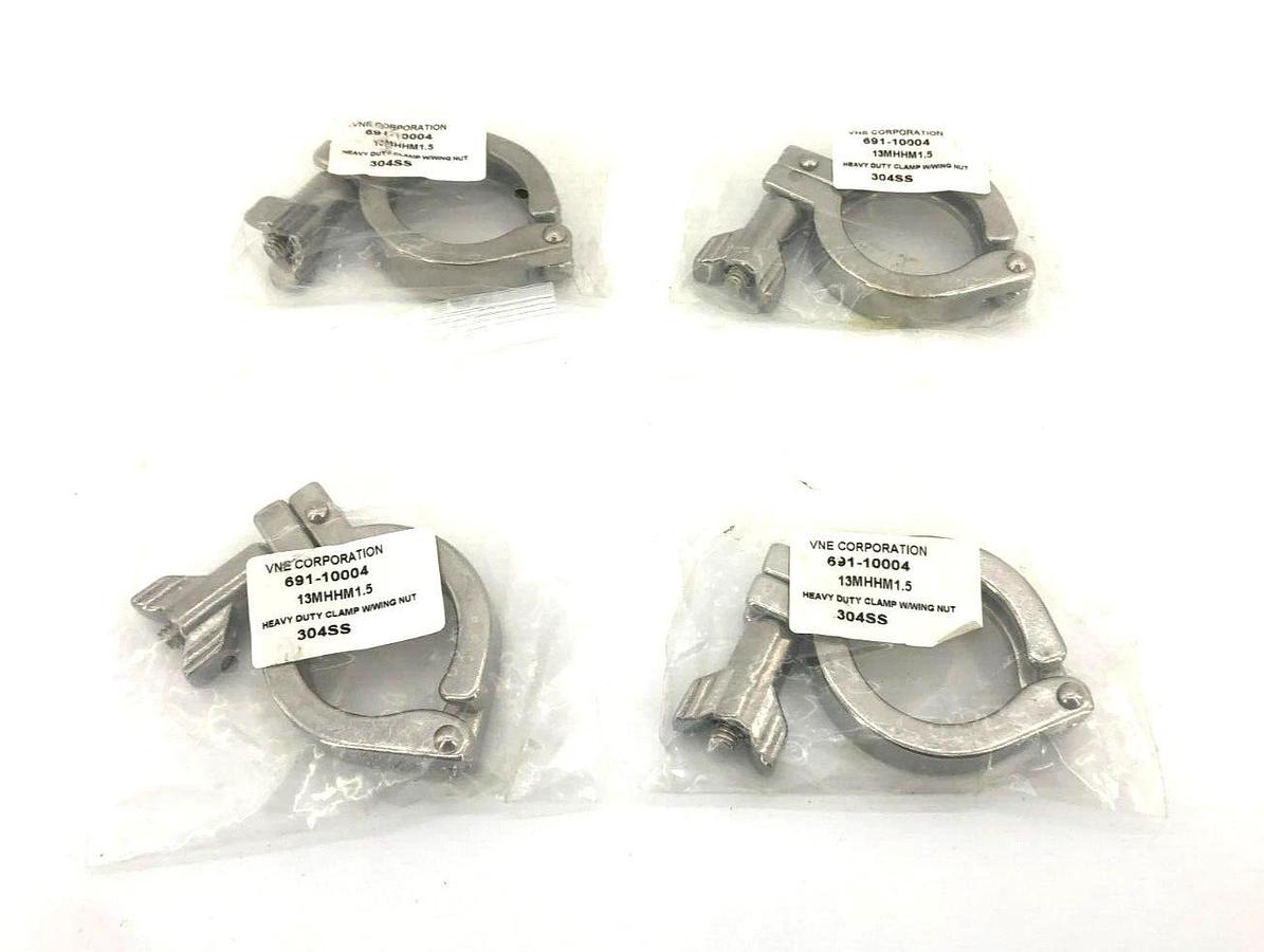 Lot of 4 New VNE 691-10004 Heavy Duty Stainless Steel Clamps 13MHHM1.5