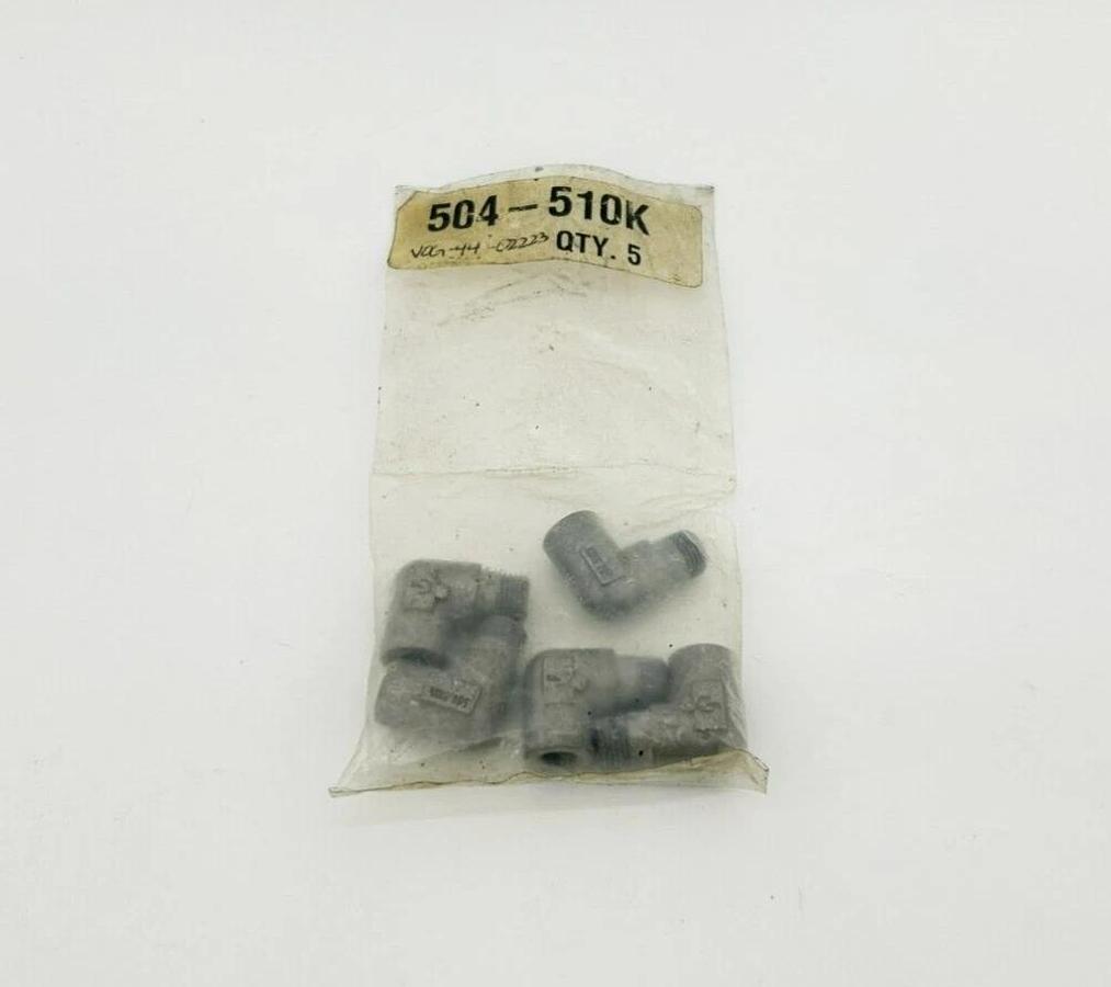 Lot of 5 New Vogel / SKF 504-510K Elbows, Tapered Thread