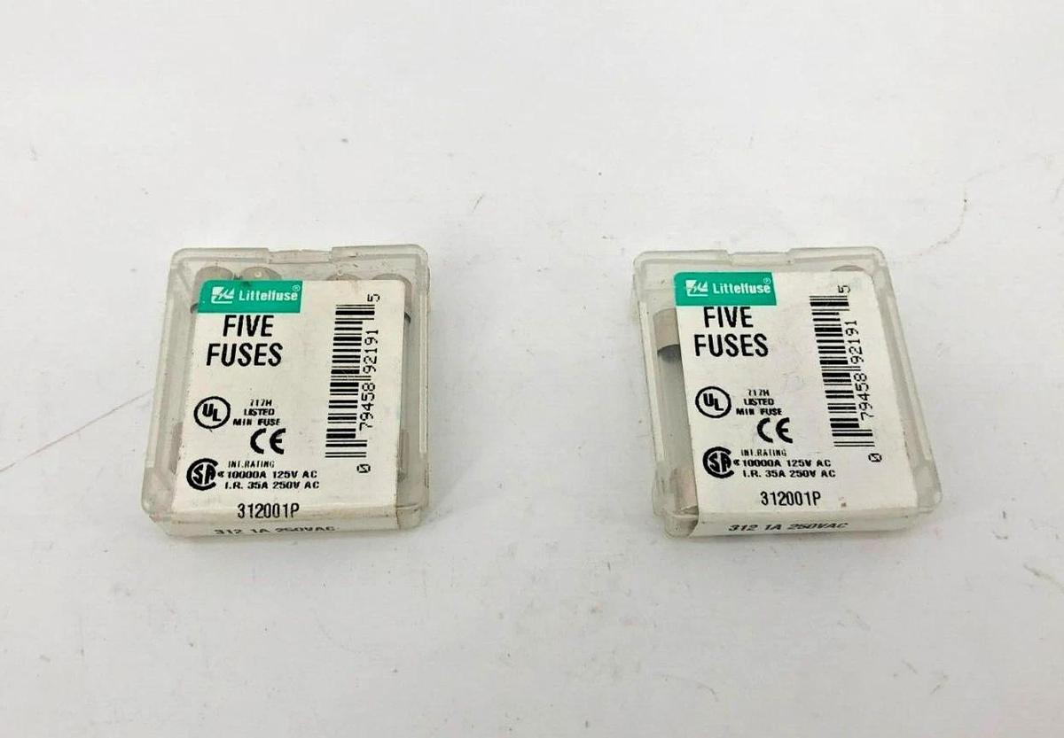 Lot of 10 New Littelfuse 312001P Fuses, 1A, 250VAC