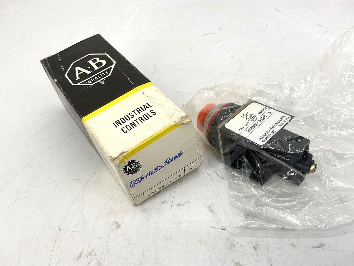 New Allen Bradley 800MR-NX86 Ser A Round Push Button Flush Head Orange Cap