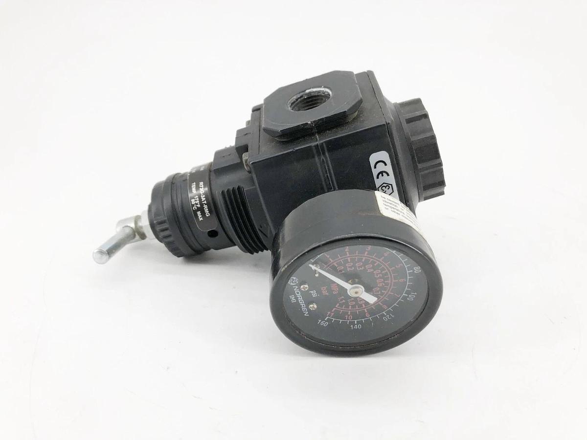 Used Norgren R73G-3AT-RMG Regulator Valve with Gauge 300psi Max 1/4" NPT 20-160psi