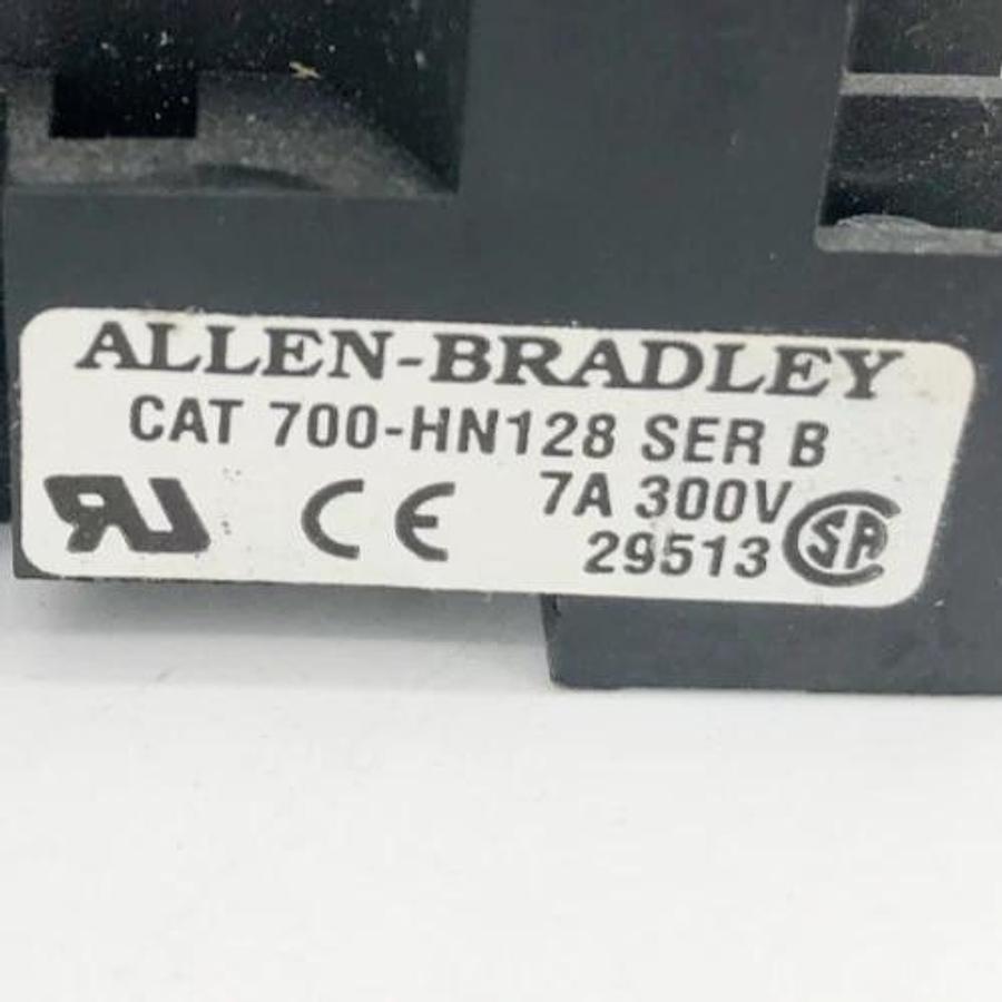 Used Lot of 5 Allen Bradley 700-HN128 Ser. B Relay Bases 7A 300V 29513