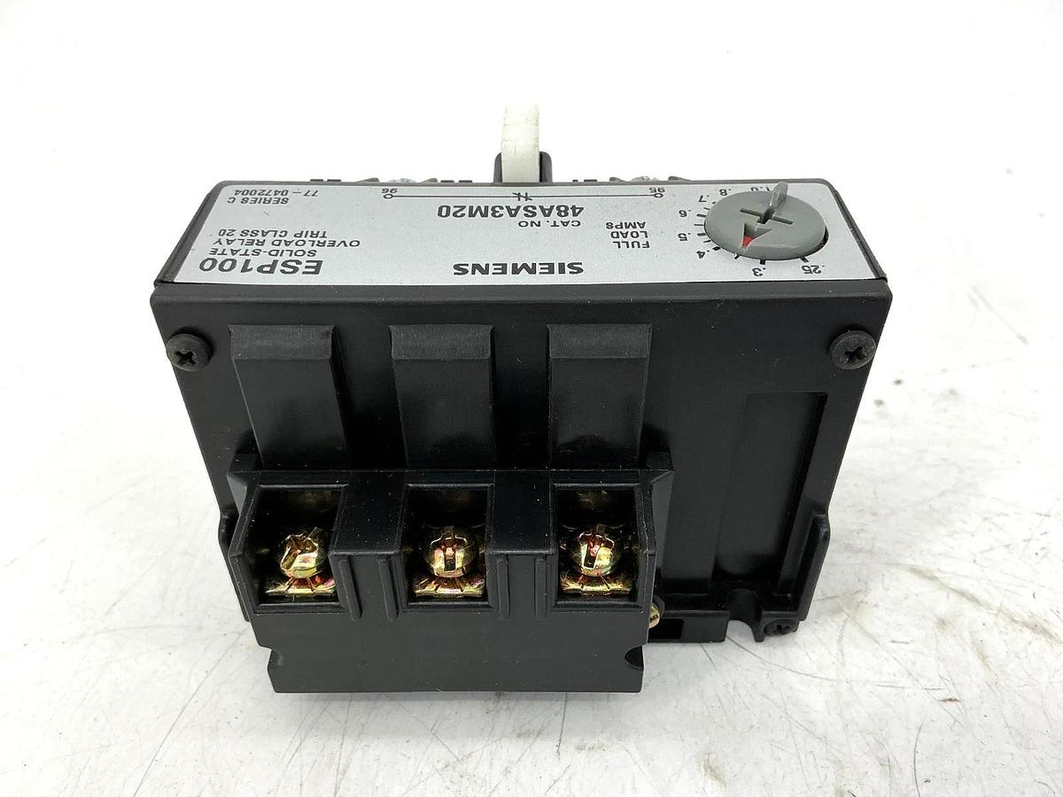 New Siemens 48ASA3M20 Ser C Overload Relay Solid State 3PH 50/60HZ 0.25-1FLA