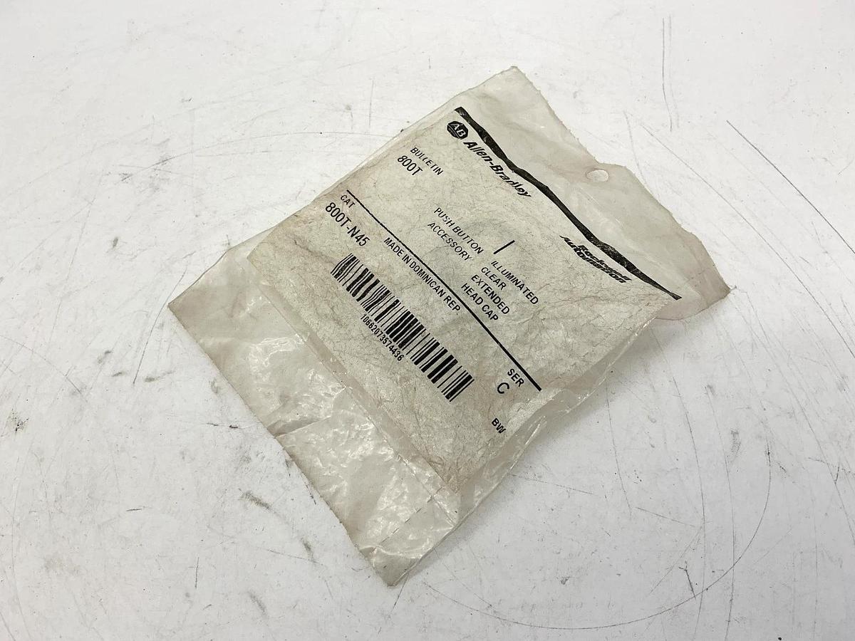 Lot of 3 New Allen Bradley 800T-N45 Ser C Push Button Illuminated Clear Head Cap