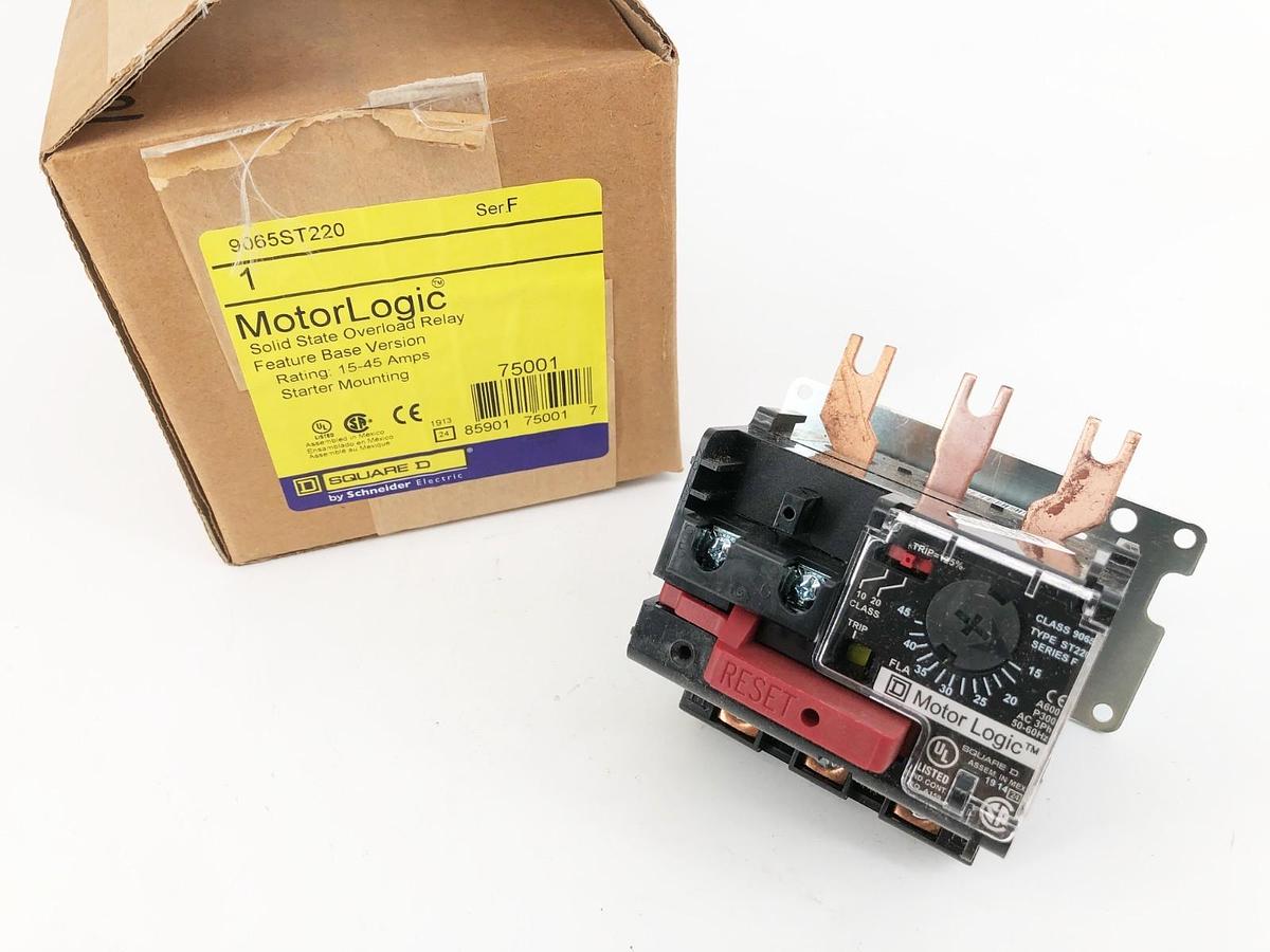 New Square D 9065ST220 Motor Logic Overload Relay 15-45A 600VAC Ser. F