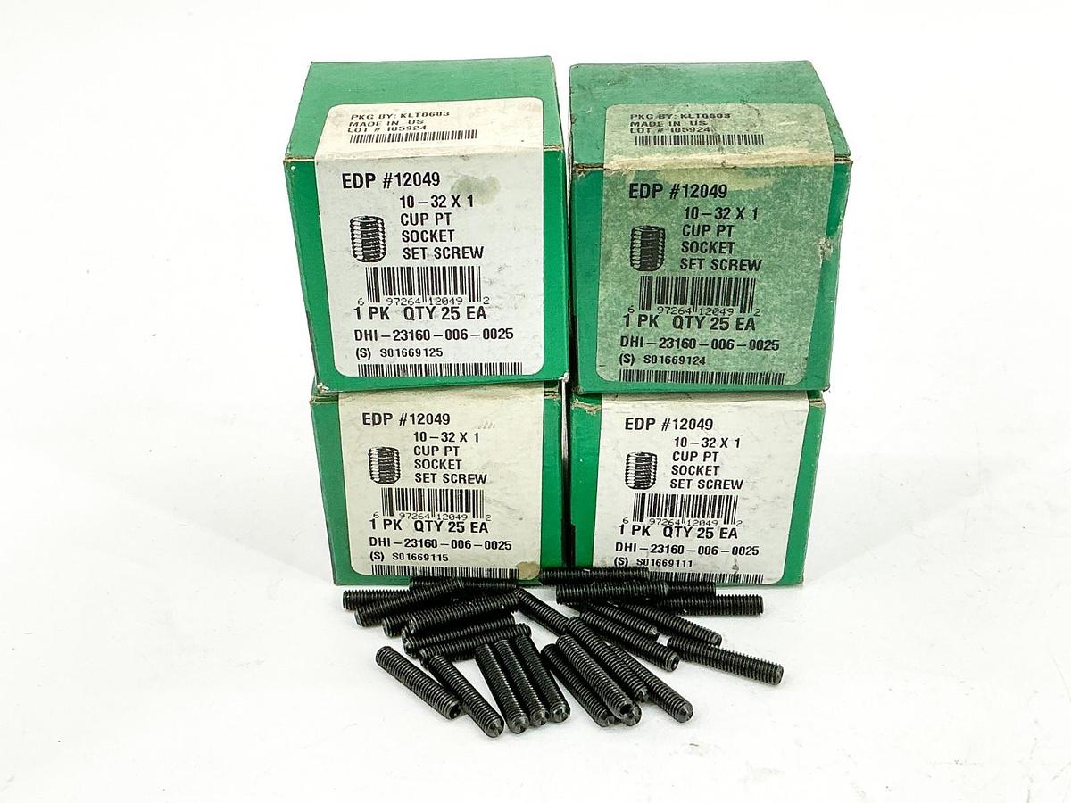 New Lot of 100 Decorah LLC DHI-23160-006-0025 Cup PT Socket Set Screw 10-32 X1