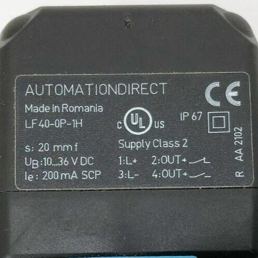 New Automation Direct LF40-0P-1H Inductive Proximity Sensor 10-36VDC 20mm Range