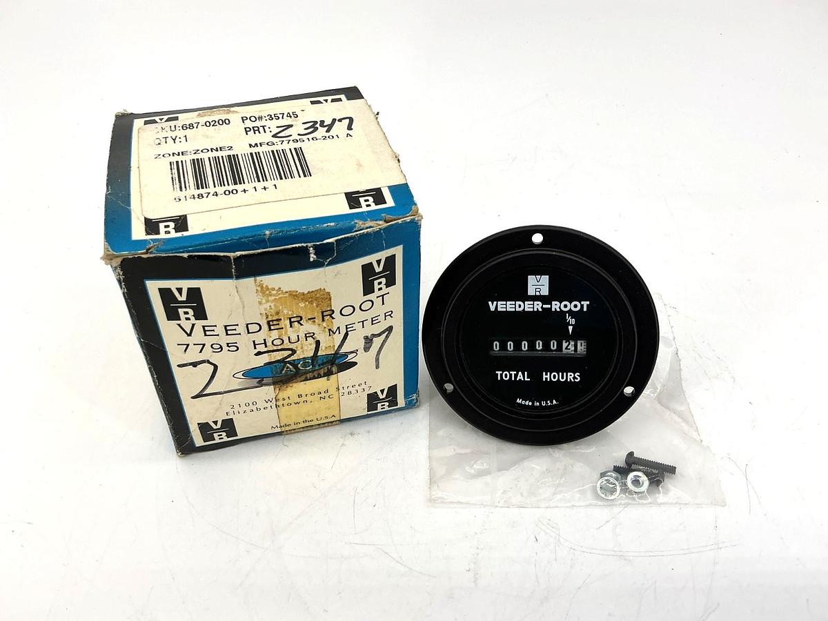New Veeder-Root 779516-201 Elapsed Time Indicator 7795 Hour Meter 0.030A 120VAC