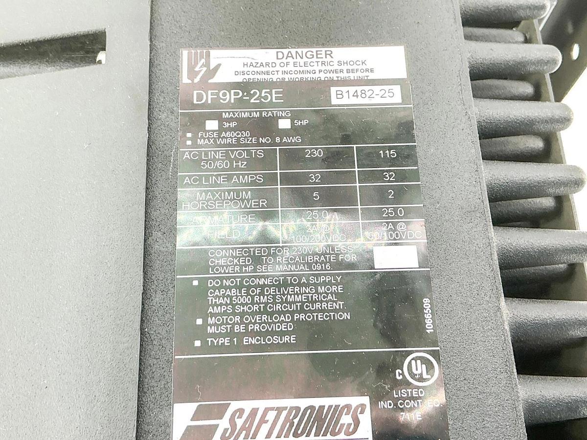 Used Saftronics DF9P-25E Single Phase DC Drive 230V 32A 5HP B1482-25