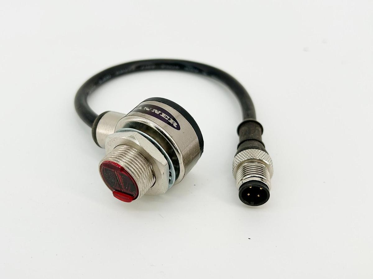 Used Banner TM18VP6FF100Q5 Heavy Duity Right Angle Sensor 10-30VDC 100MM Range 4Pin m