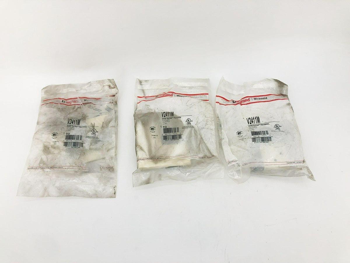 Lot of 3 New Legrand Wiremold V2411M Flat Elbow Fittings 2400 Series