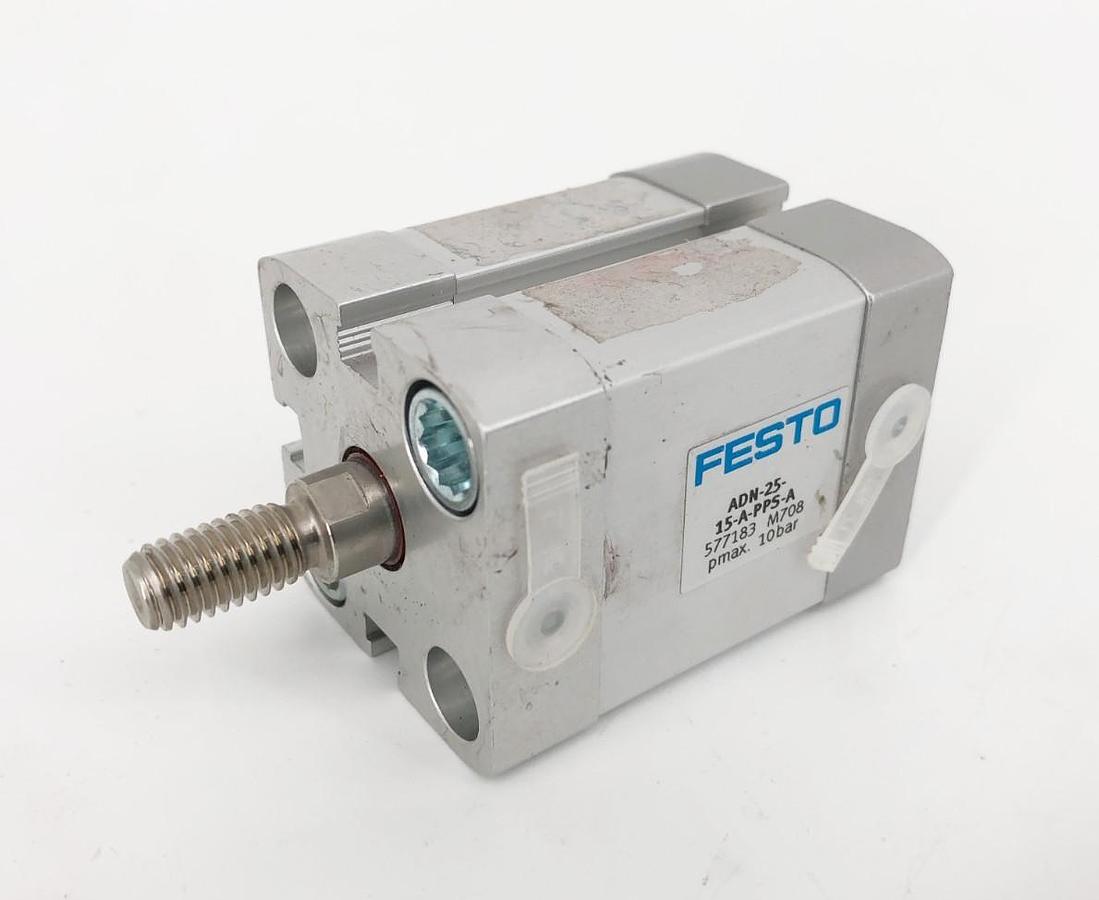New Festo ADN-25-15-A-PPS-A Cylinder 25mm Bore 15mm Stroke 577183 - No Box