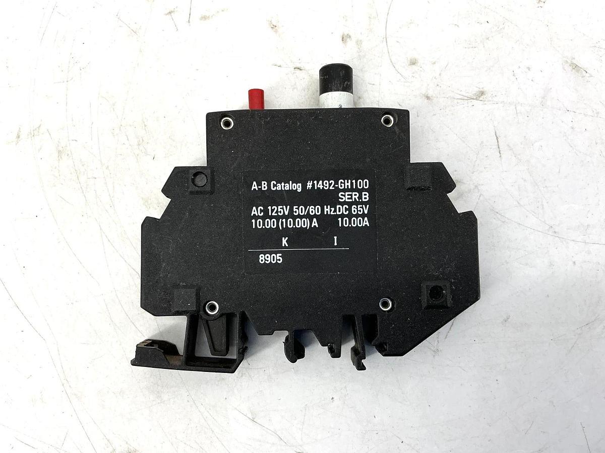 Used Lot of 4 Allen Bradley 1492-GH100 Ser B Mini Circuit Breaker 1P 10A 125V 50/60HZ