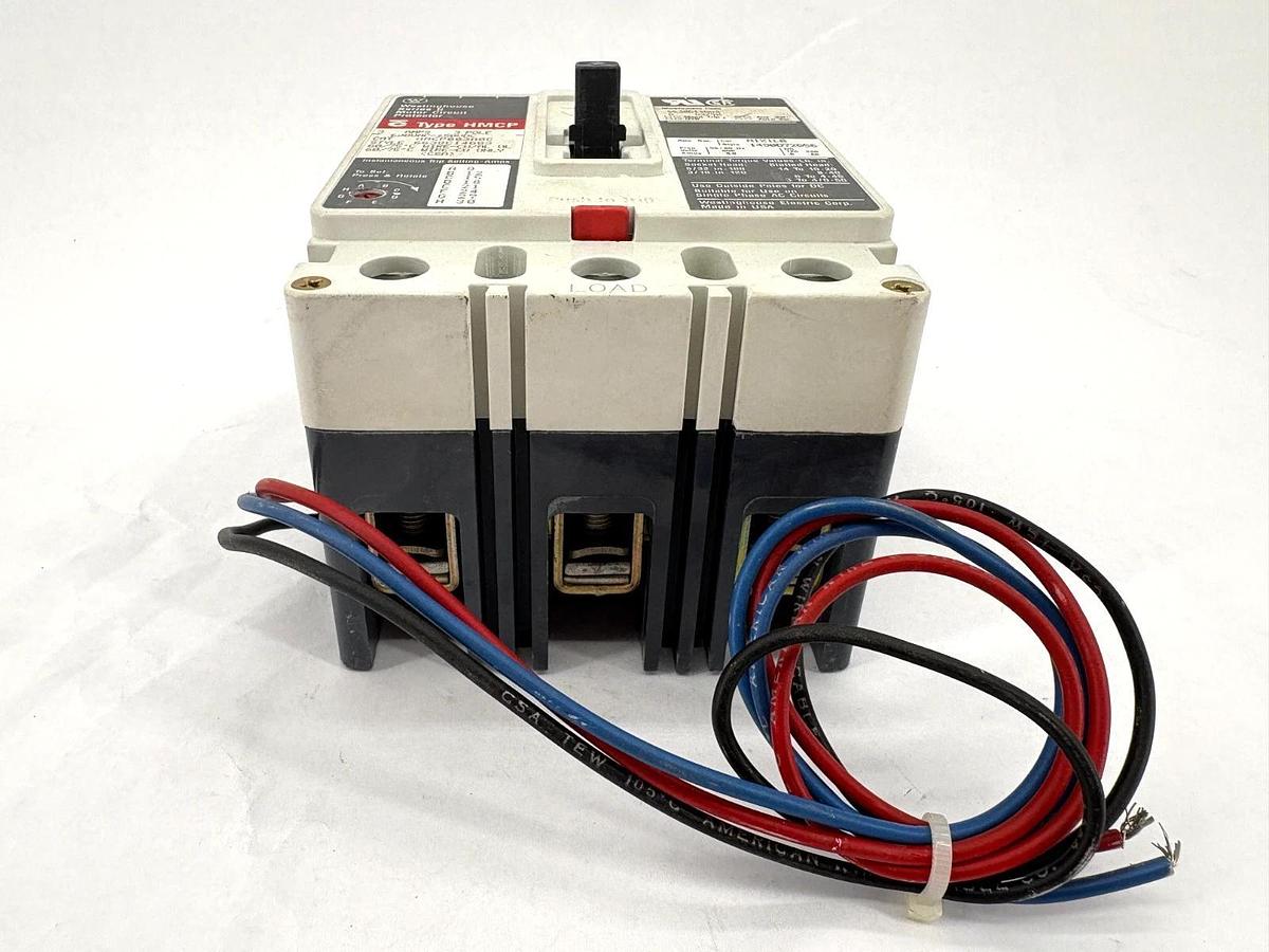 Used Westinghouse HMCP003A0C 3A Circuit Breaker w/ A1X1LB Aux. Switch 3P 600VAC 250VD