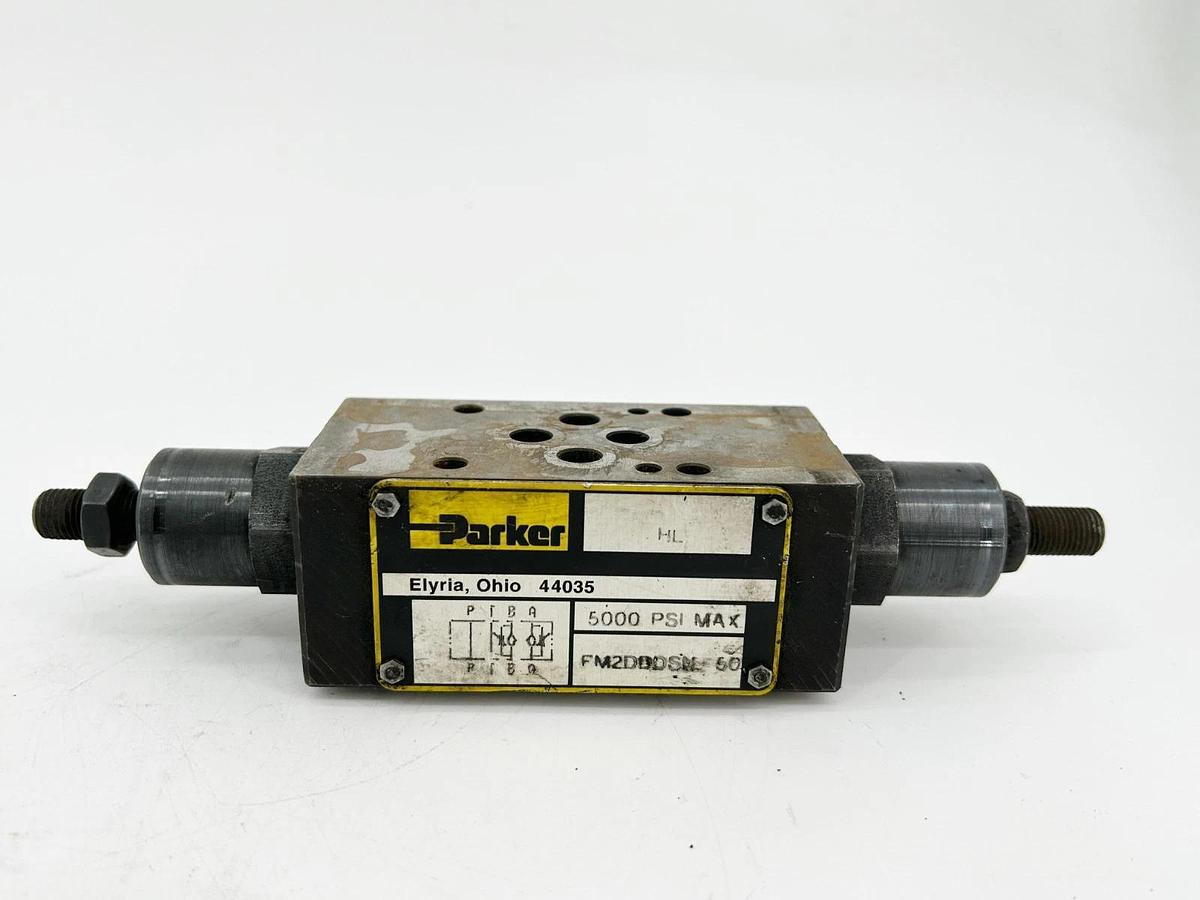 Used Parker FM2DDDSN50 Solenoid Valve 5000PSI Max