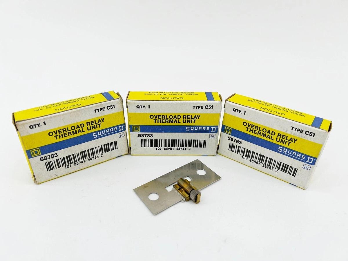 New Lot of 3 Square D C51 Thermal Overload Heating Element