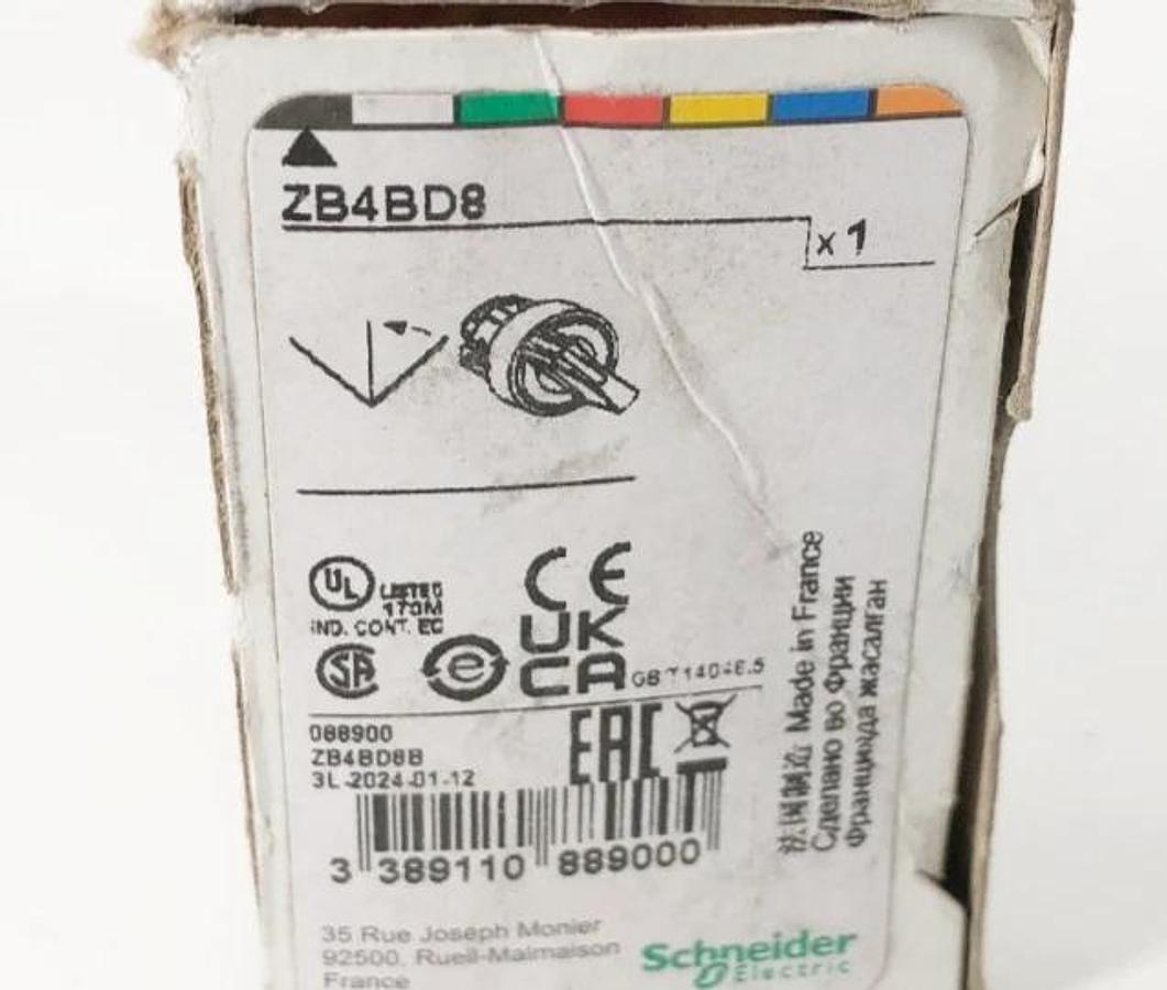 New Schneider Electric ZB4BD8 Selector Switch Head 22mm 3-Pos 088900