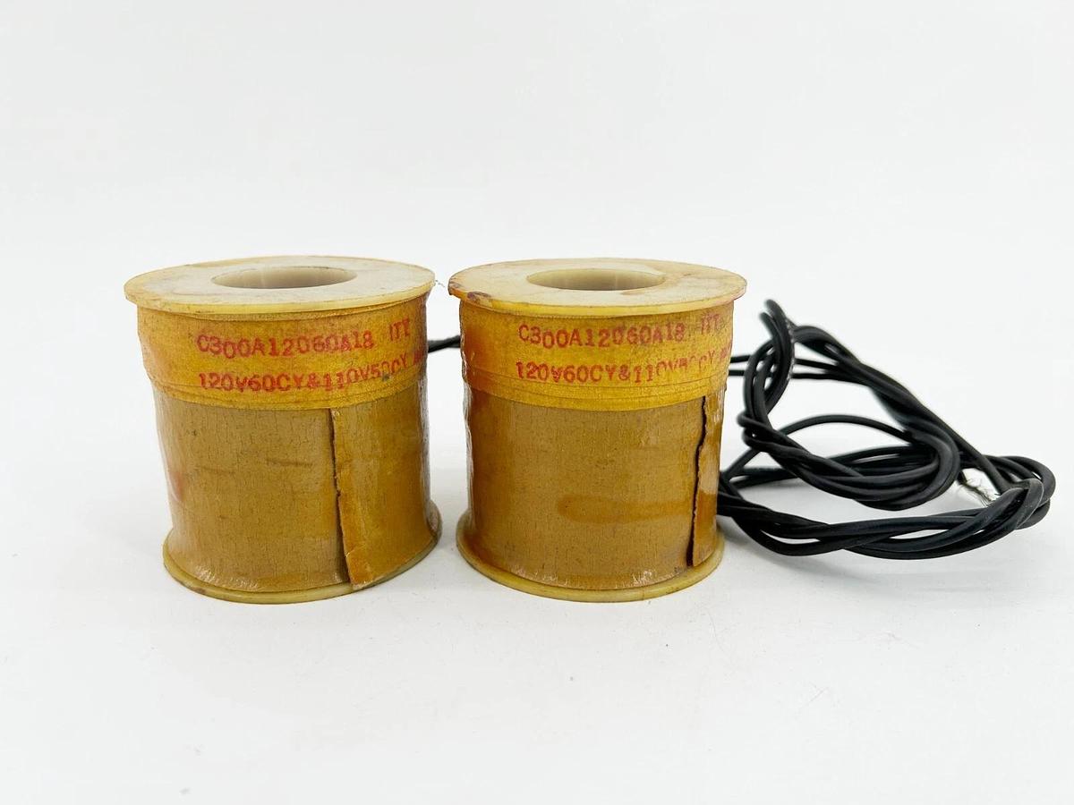 Used Lot of 2 ITT C300A12060A18 Valve Coil 300 Size 120/110VAAC 50/60HZ