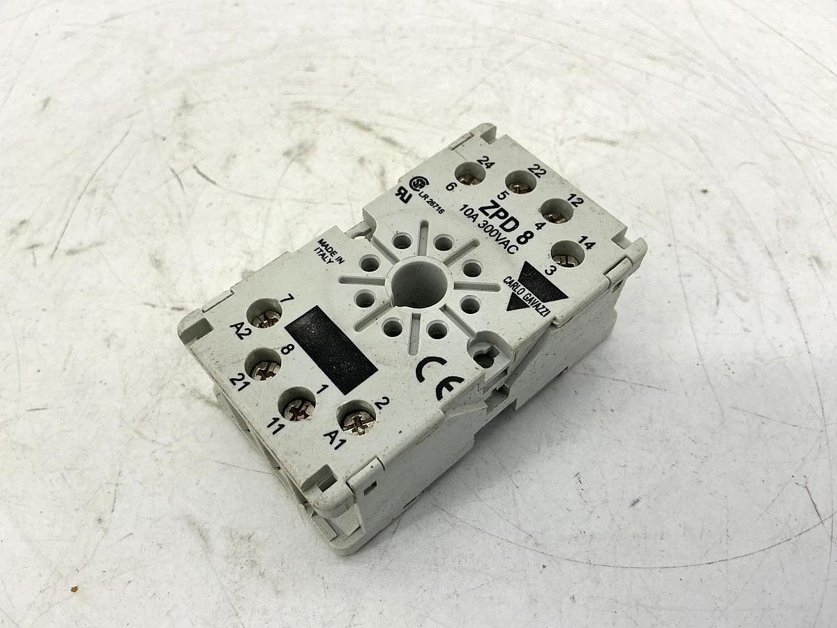 Used Lot of 3 Carlo Gavazzi ZPD-8 Relay Socket 8-Pin 10A 300VAC ZPD8