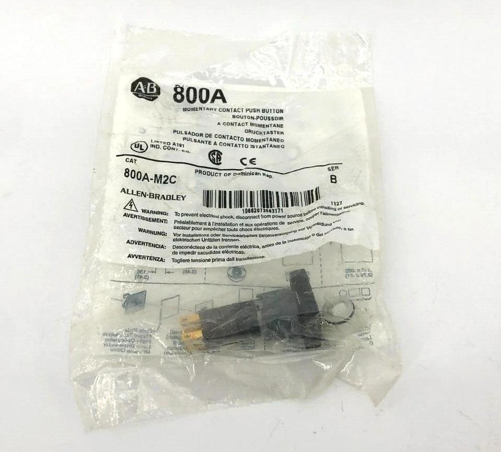 New AB Allen Bradley 800A-M2C Ser. B Momentary Push Button