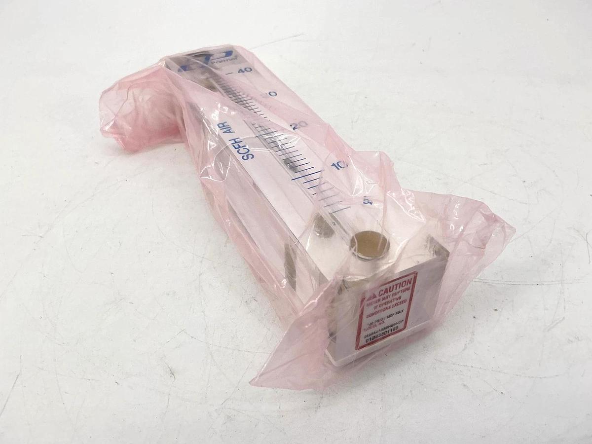 New Cole Parmer 32458-16 Flowmeter 4-40SCFH Air Acrylic Body 2520A4A33BNBN-CP