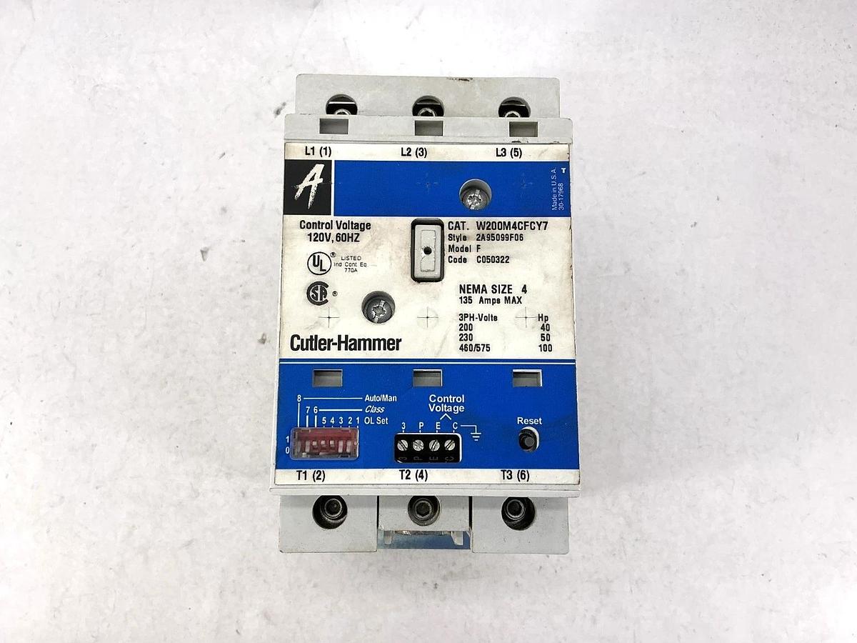 Used Cutler-Hammer W200M4CFCY7 Advantage Starter 3-Phase 135A 120V 60HZ