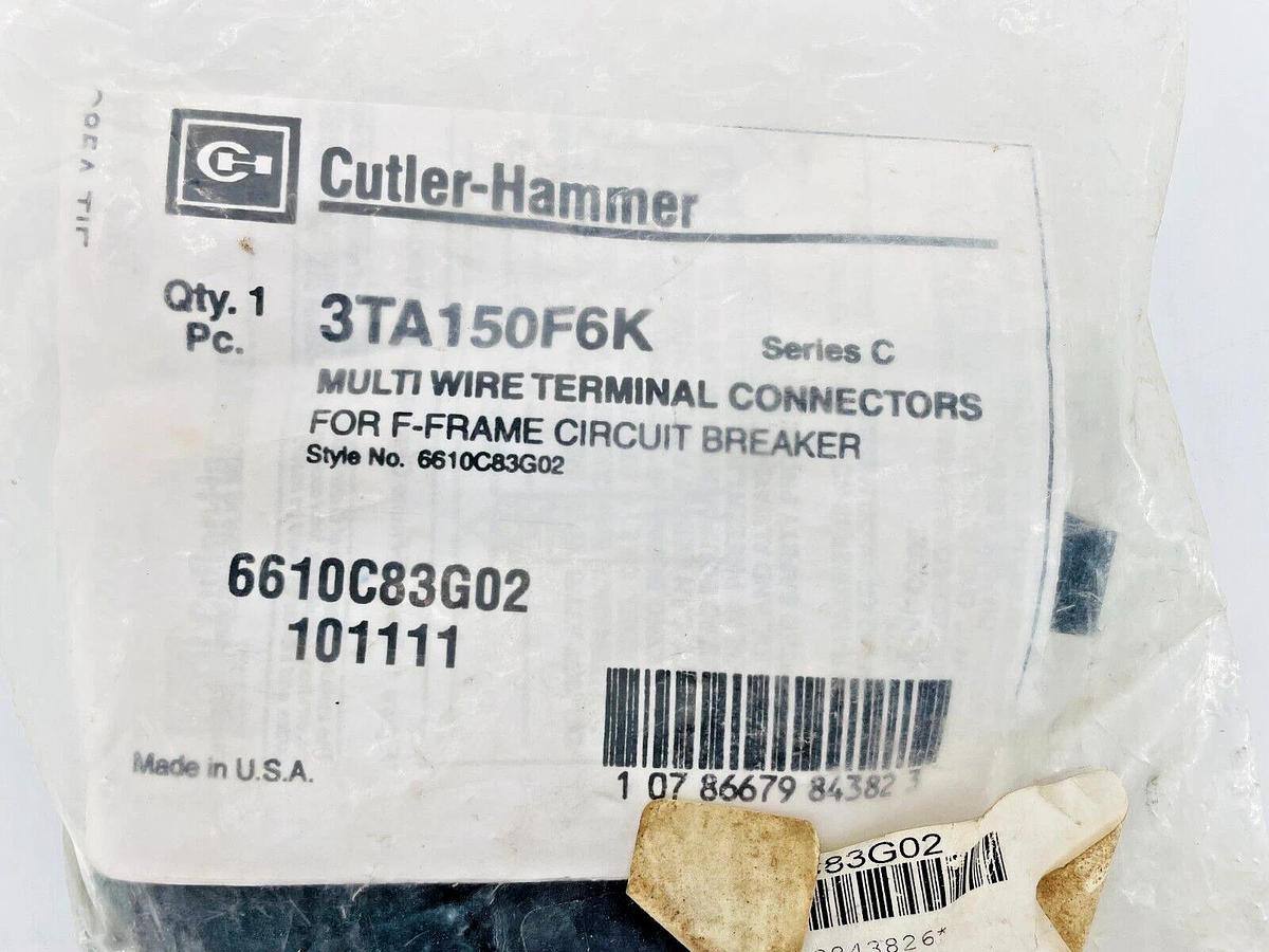 New Cutler Hammer 3TA150F6K Multi Wire Box Lug Kit 225A 661C83G02