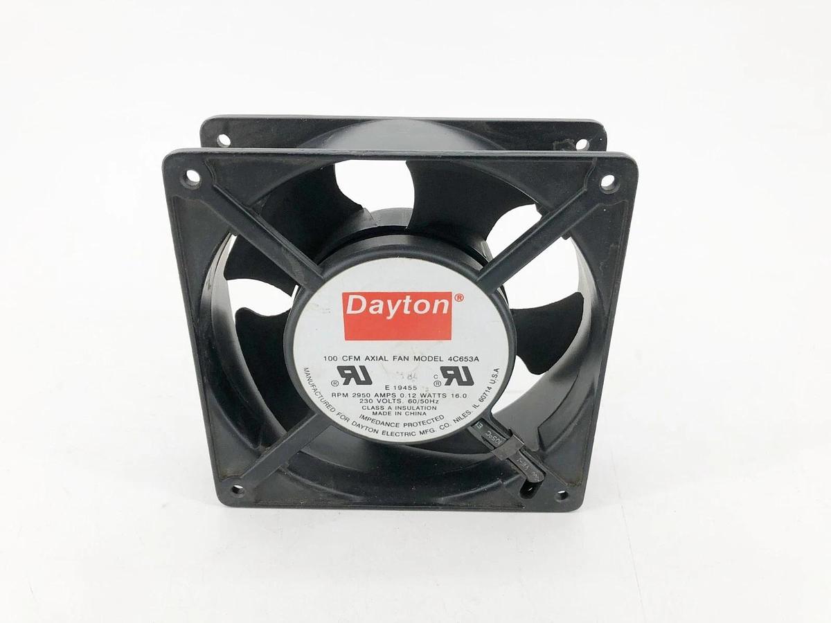 Used Dayton 4C653A Axial Fan 100CFM 230VAC 0.12A 2950RPM