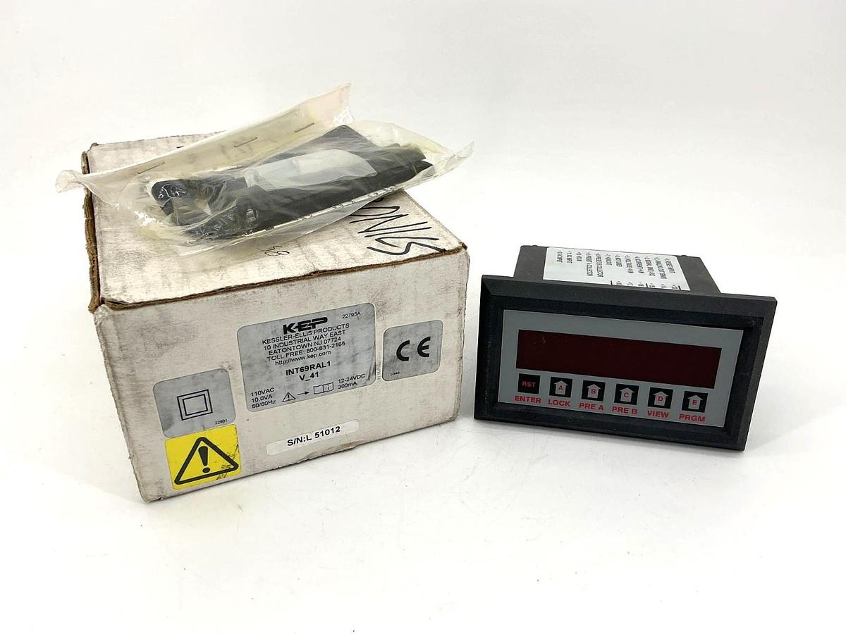 New KEP INT69RAL1 Electronic Counter Ratemeter V_41 12-24VDC 110VAC 50/60HZ
