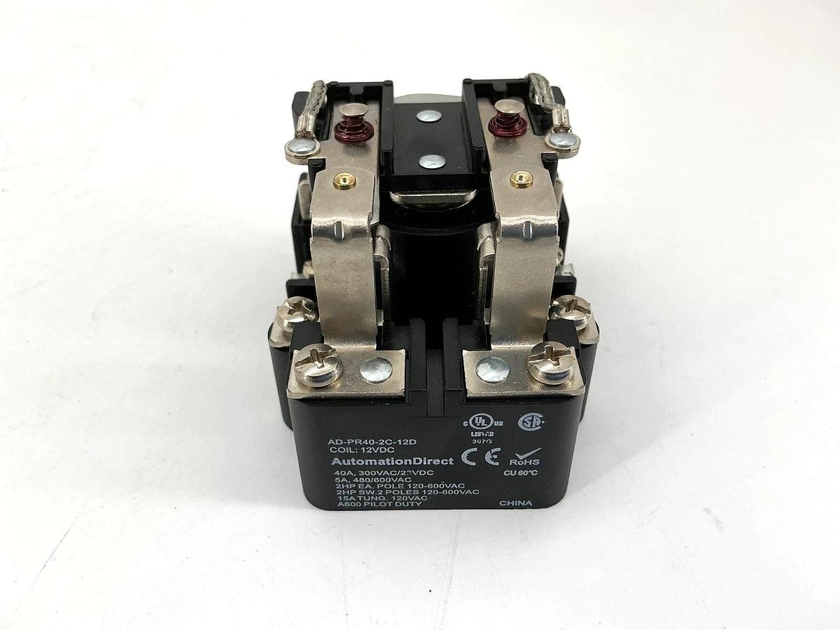 New Automation Direct AD-PR40-2C-12D Power Relay 40A 300VAC Coil: 12VDC - No Box
