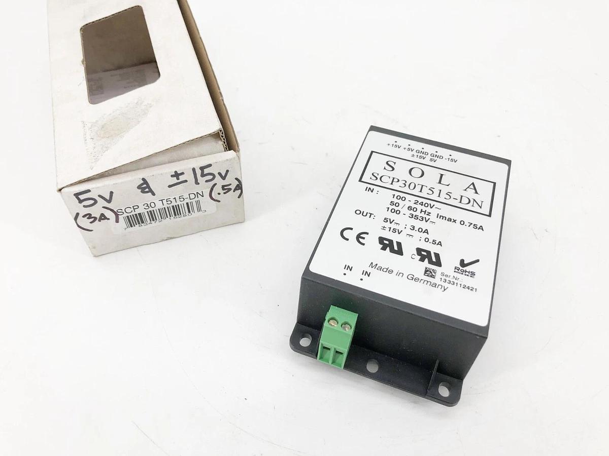 New Sola SCP30 T515-DN Power Supply 100-240V 50/60Hz 100-353V 5V 3A Output