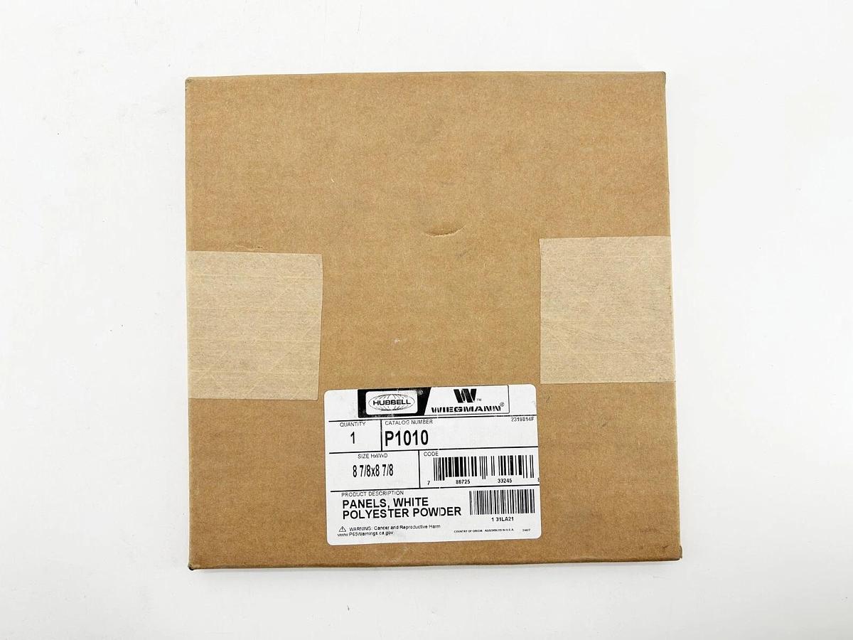 New Hubbell P1010 Panel Polyester Powder White 8 7/8X8 7/8