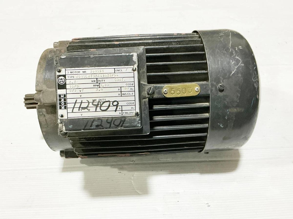 Used Kone M010LATUZX43421P54 2.2KW 575V 1670RPM 34103