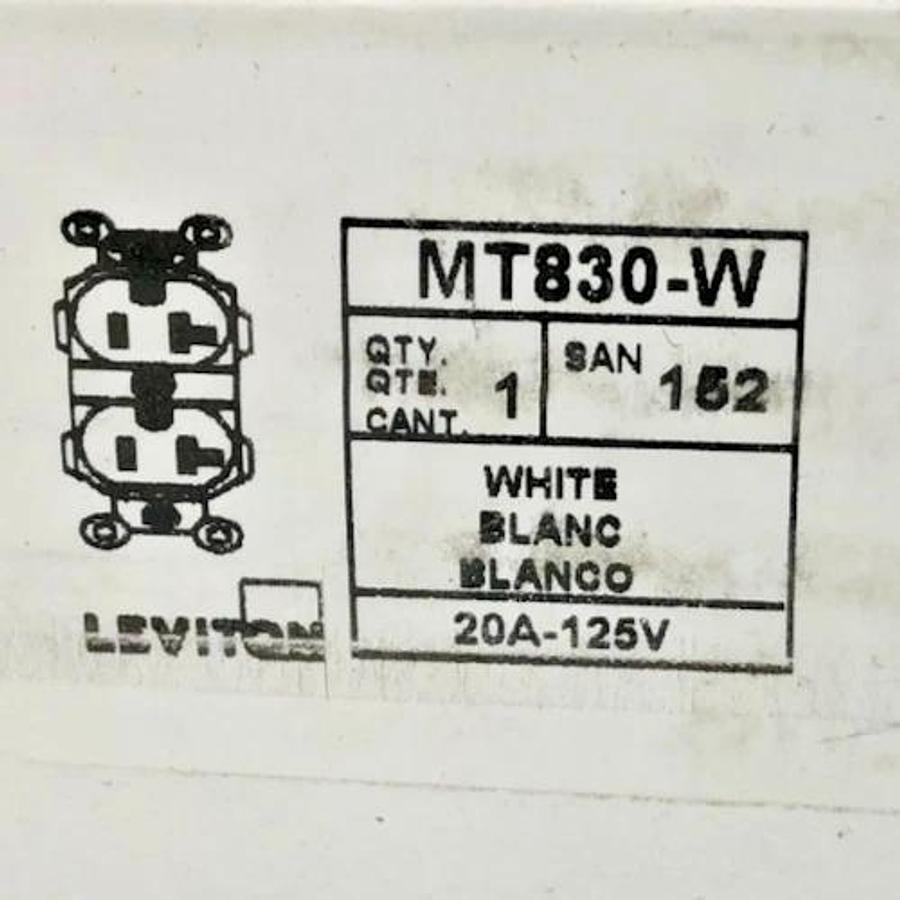 New Leviton MT830-W Lev-Lok Modular Wiring Device 20A 125V White