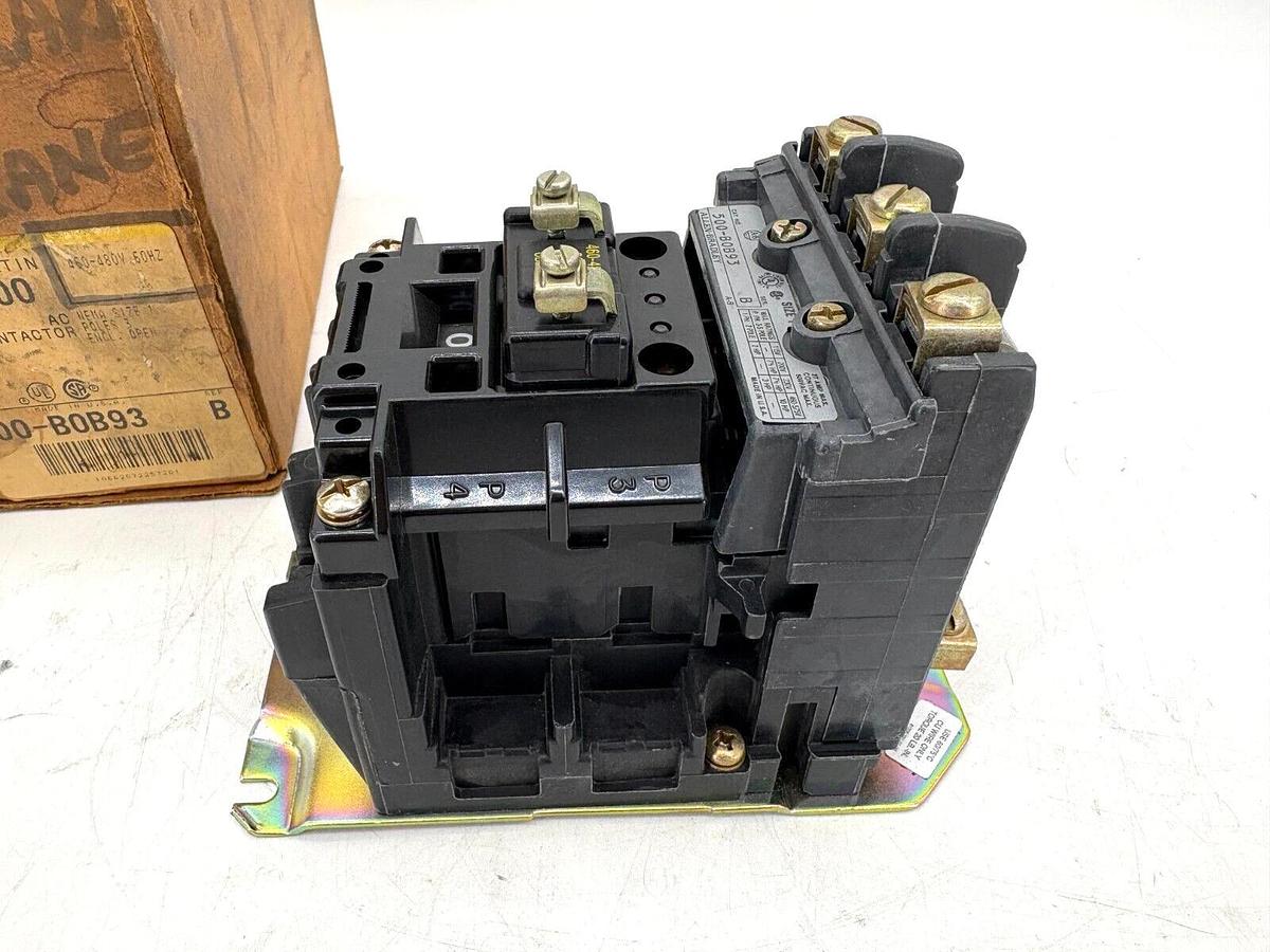New Allen Bradley 500-BOB93 Ser. B AC Contactor NEMA Size 1 480V Coil 3P