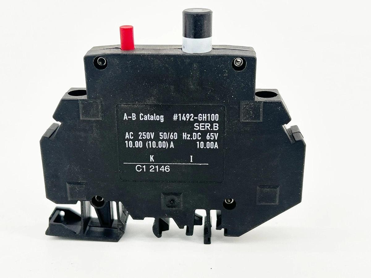 New Lot of 2 Allen Bradley 1492-GH100 Circuit Breaker 10A 1P 125V - No Box