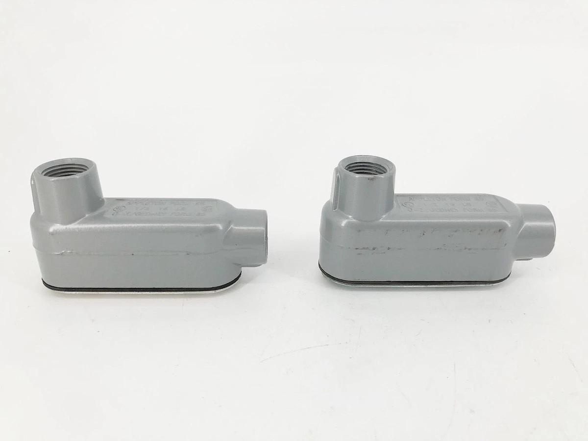 Lot of 2 New Appleton LB50-A Aluminum Conduit Bodies 1/2” Form 85 16 LB - No Box